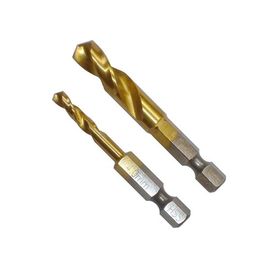 Punte per trapano HSS con codolo esagonale, rivestimento in titanio, standard DIN