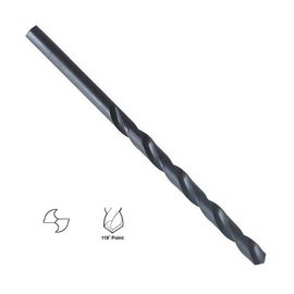 Punte per trapano DIN340 HSS Lunghe, ossido nero, completamente rettificate per metallo