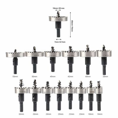 Kit sega a tazza HSS da 14 pezzi per il taglio di metalli fino a 2 mm di spessore
