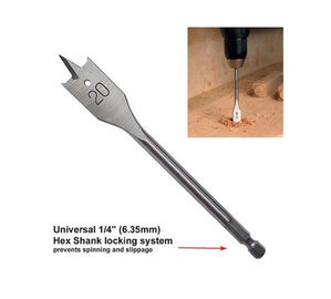 Punta da trapano a scalpello con codolo esagonale per legno - Rivestimento Ti-Coated Standard DIN