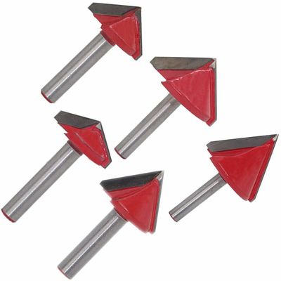 Bits di router a V-Groove con punta di carburo per alluminio in legno e plastica