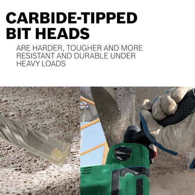 Carbide Centric Single Tip Masonry Drill Bit 4 flauti