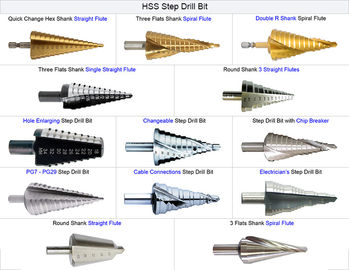 HSS Titanio rivestito Step Drill Bit Hex Shank per il metallo