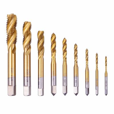 Maschi a macchina HSS con filettatura a spirale rivestiti in titanio M12 DIN371